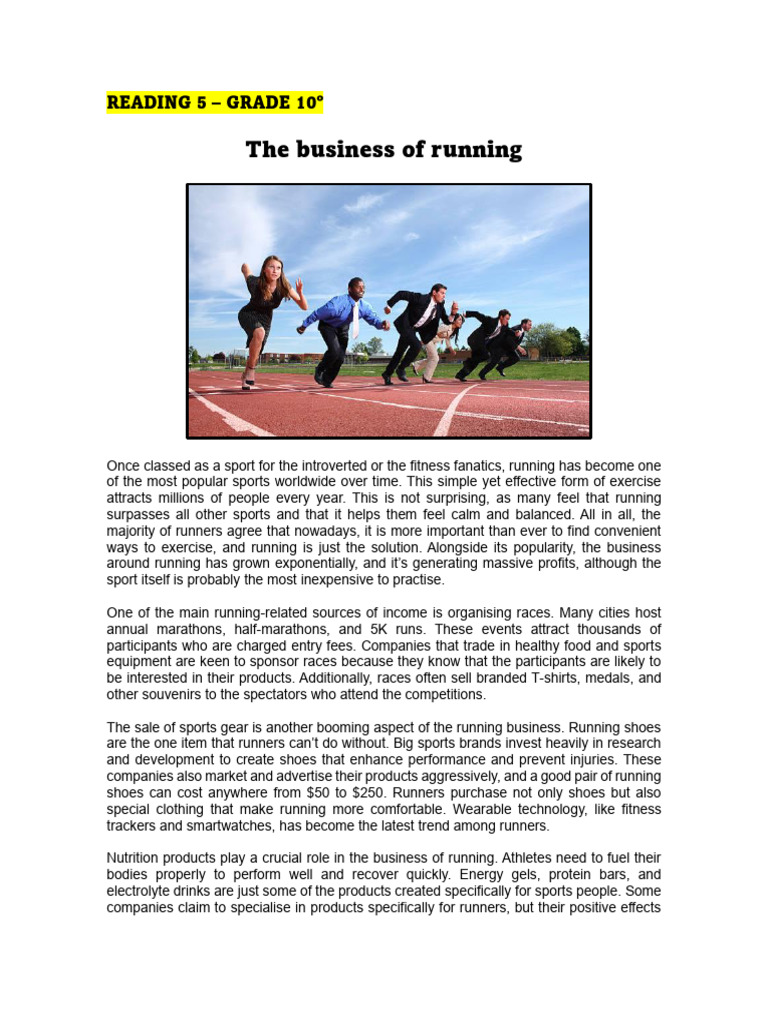 READING 5 - 10º | PDF | Sports
