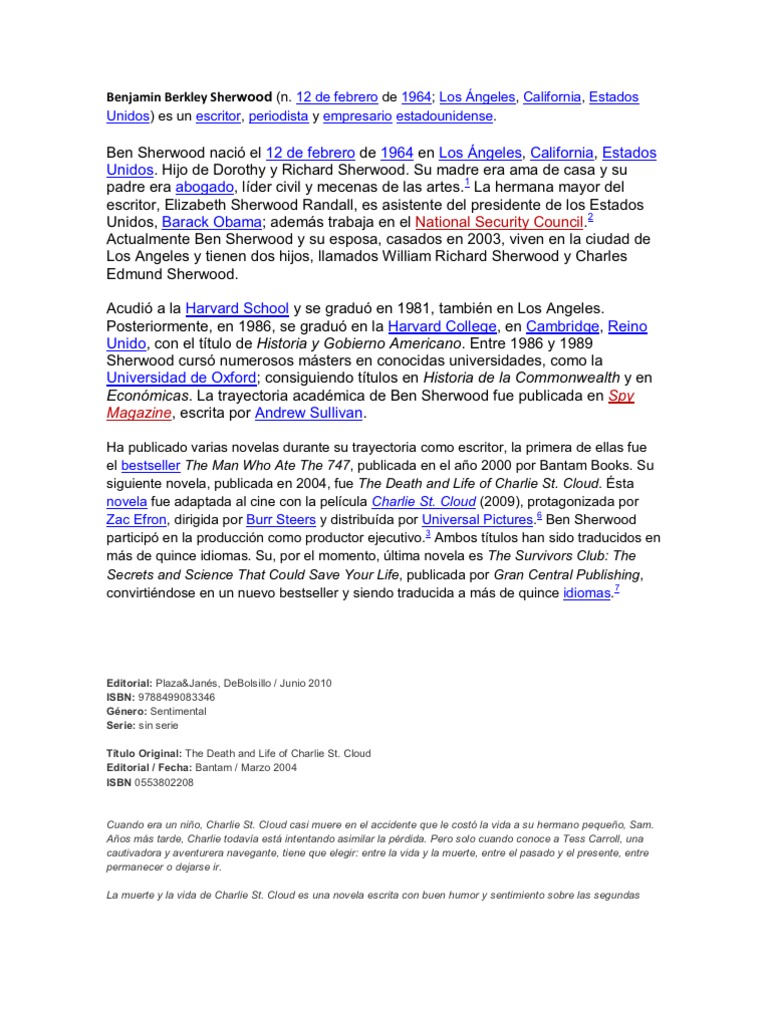 Ben Sherwood Charlie St Cloud Pdf