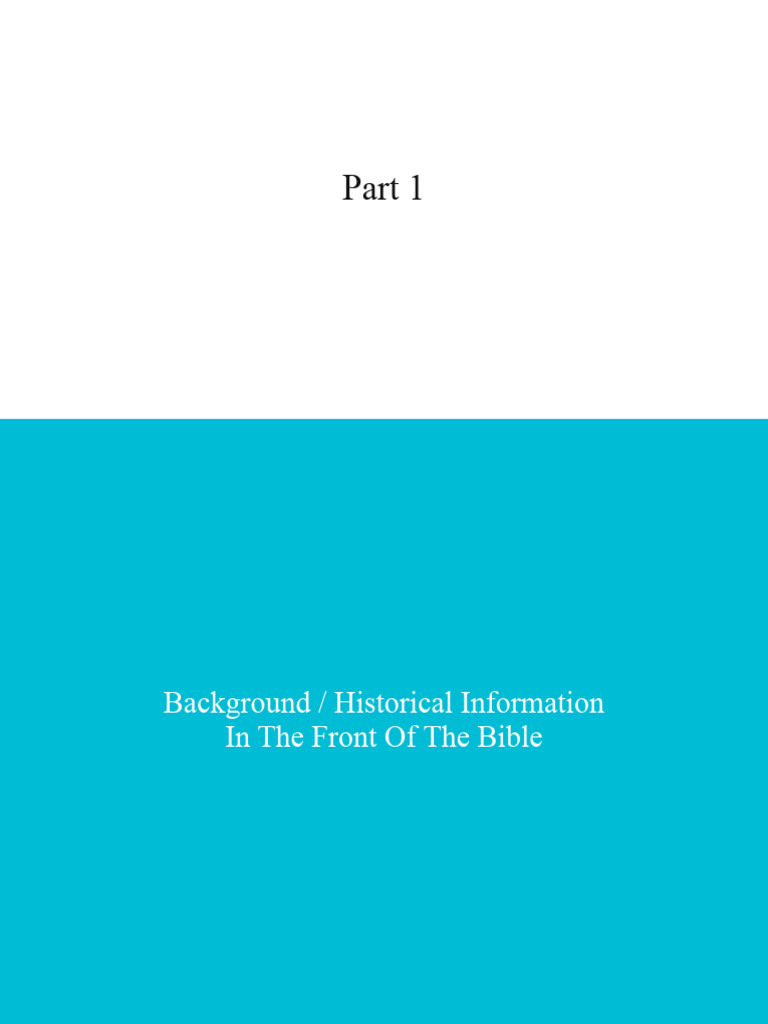 Historical Background of the Bible | PDF