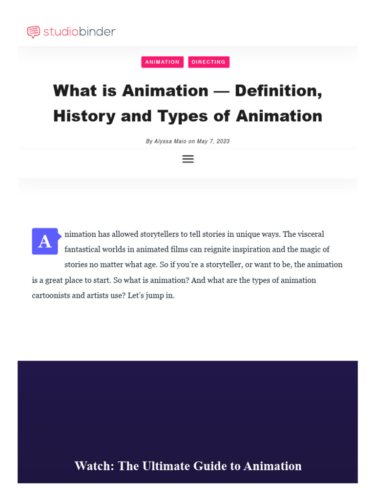 What Is Animation - Pt1 | PDF | Animation | Filmmaking