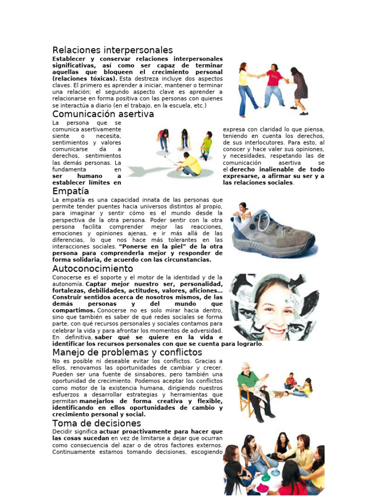Habilidades para Relaciones Interpersonales | PDF | Pensamiento | Las ...