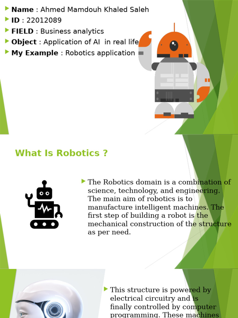 Robotics Applications in Real Life | PDF | Robotics | Robot