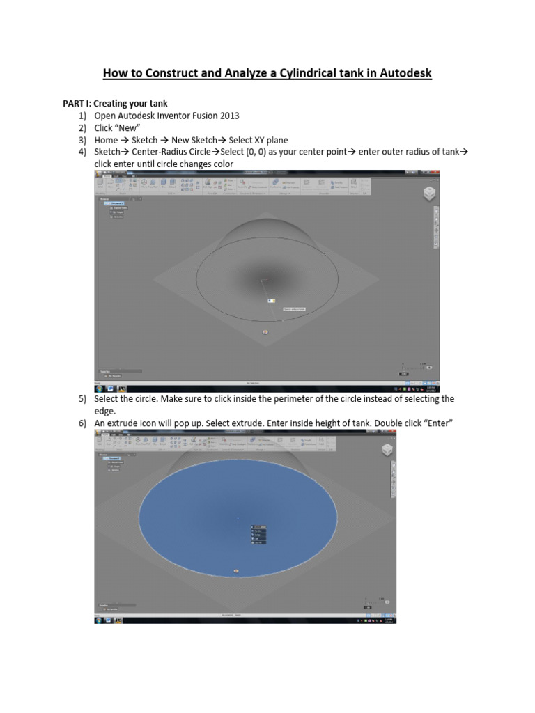 Autodesk Cylindrical Tank Tutorial | PDF | Stress (Mechanics ...