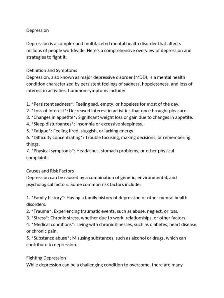Depression | PDF | Major Depressive Disorder | Mental Health