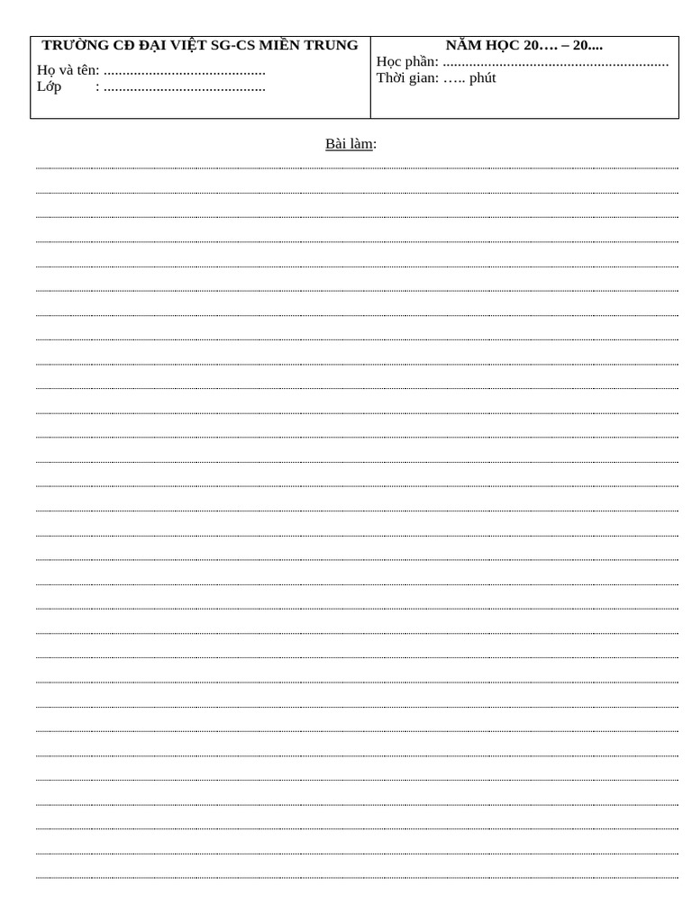 giấy thi A4 | PDF