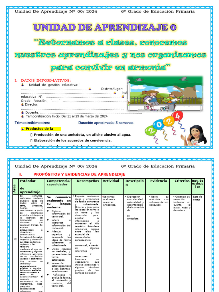 6° Grado Unidad de Aprendizaje Marzo | PDF | Números | Decimal
