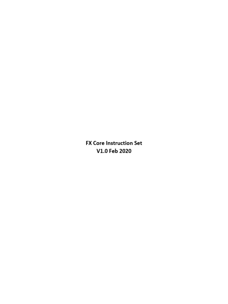 FXCore Instruction Set 2020 | PDF | 64 Bit Computing | Computer ...