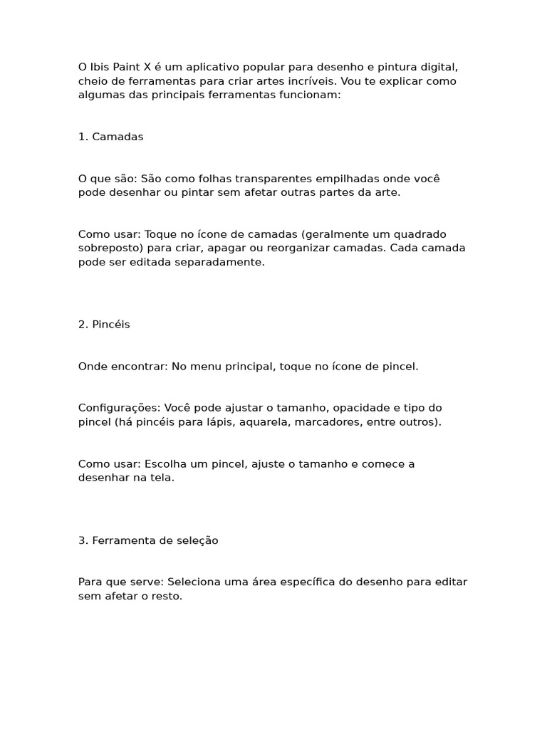 Tutorial Completo do Ibis Paint X | PDF