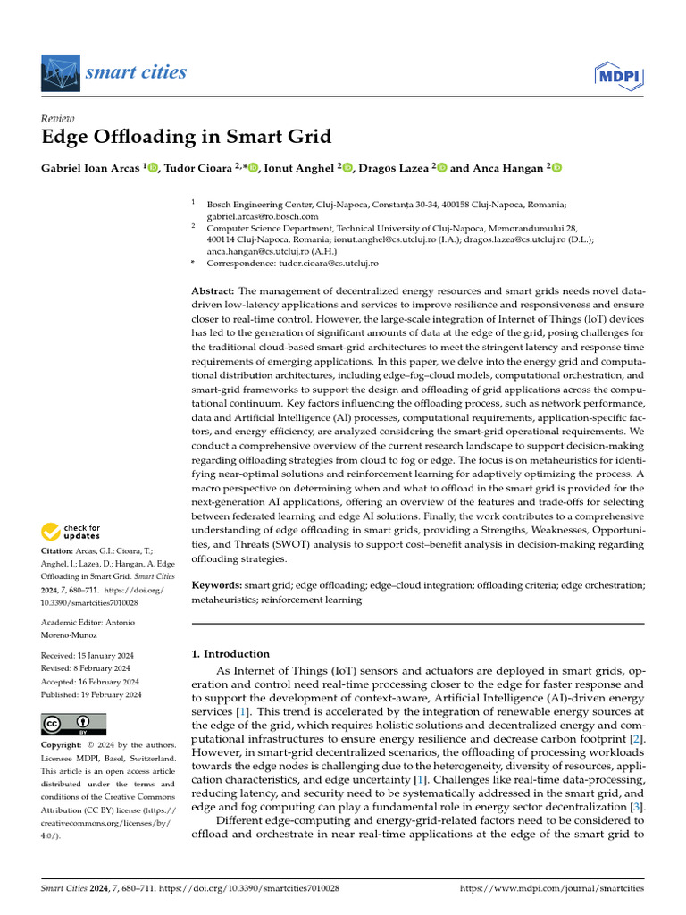 Smartcities 07 00028 | PDF | Smart Grid | Cloud Computing