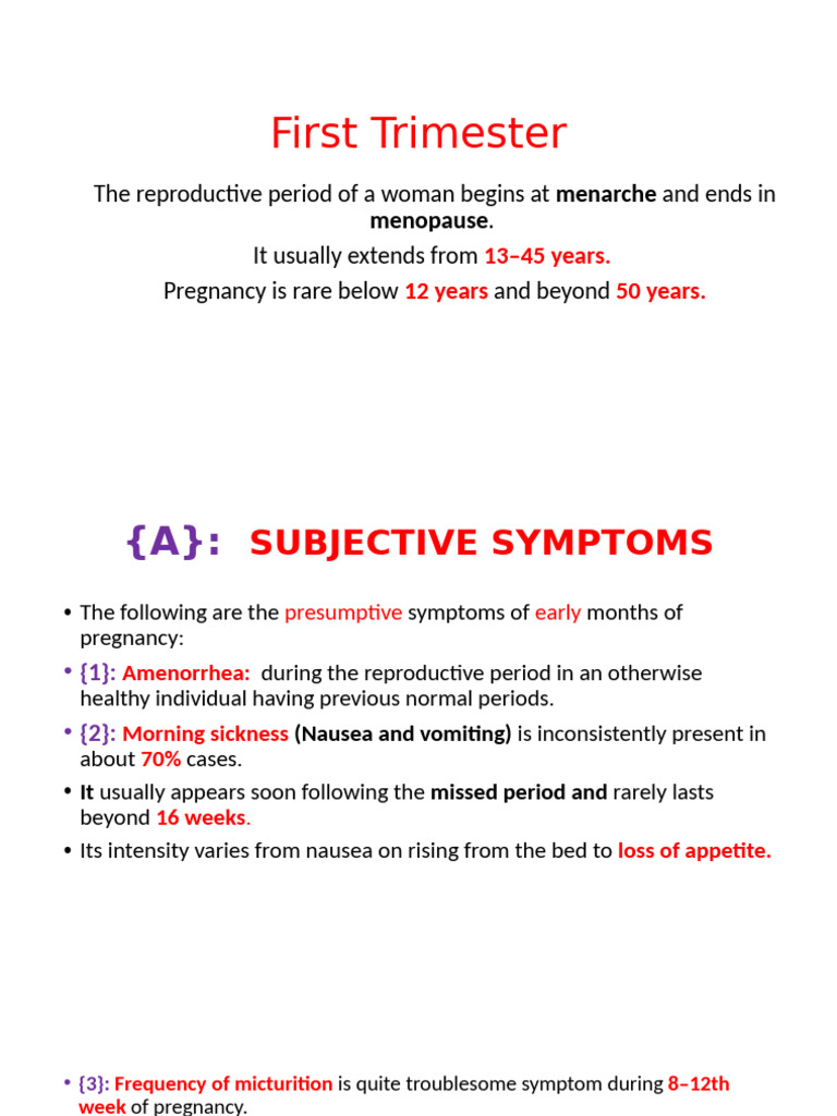 First Trimester Pregnancy Diagnosis | PDF | Pregnancy | Maternal Health