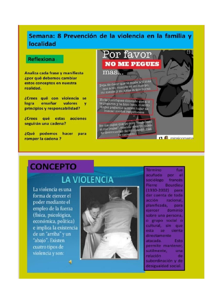 Prevención de La Violencia en La Familia y Lo Calidad..sesion 8 | PDF