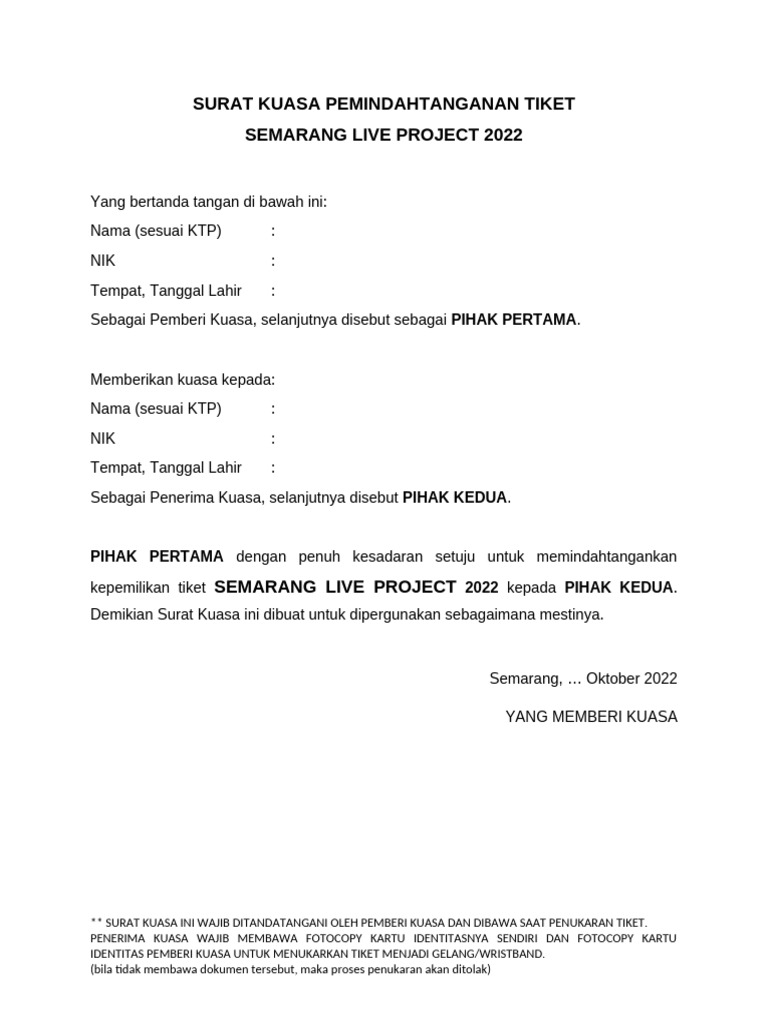 Smg-Template Surat Kuasa | PDF