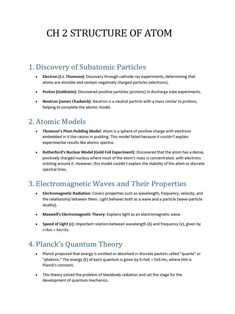Structure of the Atom Explained | PDF | Electron | Atomic Orbital