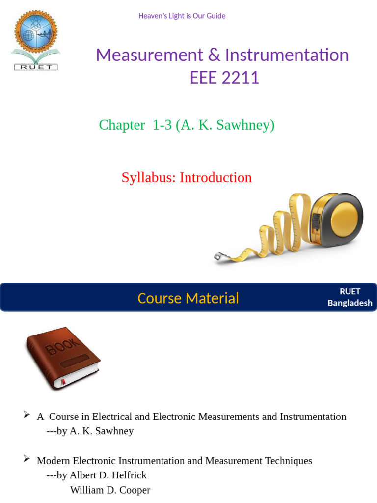 L01 EEE 2211 Introduction Ak | PDF | Measurement | Calibration