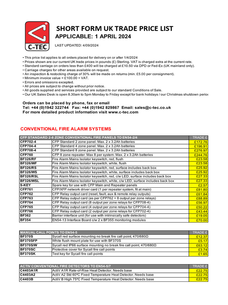 Uk Trade Price List Sep24 | PDF | Printed Circuit Board | Manufactured ...