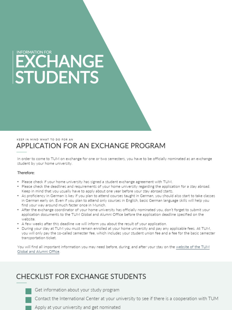 TUM Exchange Program Guidelines | PDF