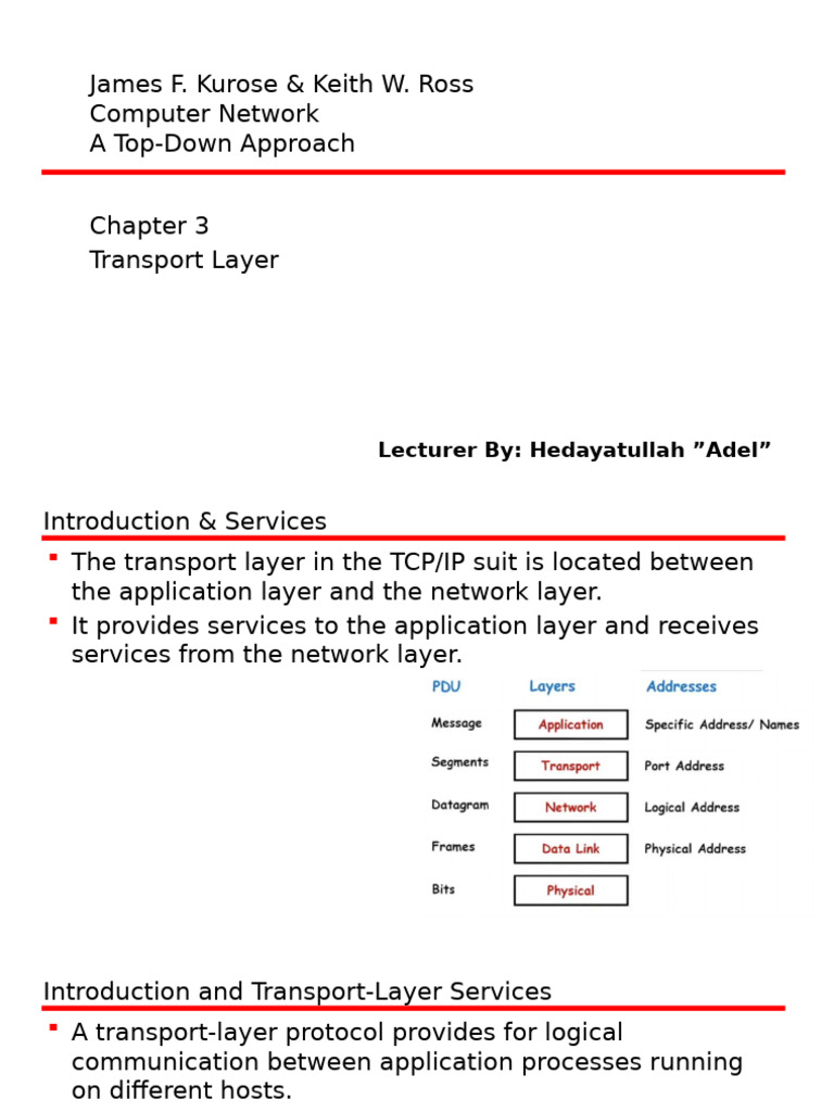 CHP 3 Transport Layer - 100529 | PDF | Transmission Control Protocol ...