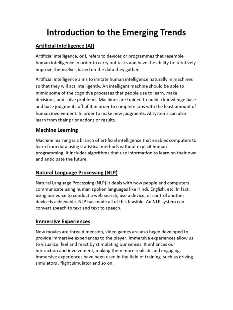 IP Class11 - CH 2 - Emerging Trends | PDF | Cloud Computing | Augmented ...