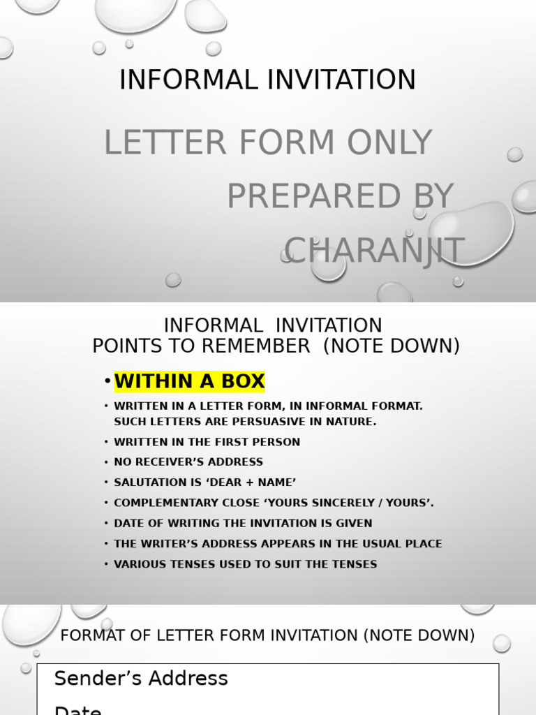 Informal Invitation Letter Guide | PDF