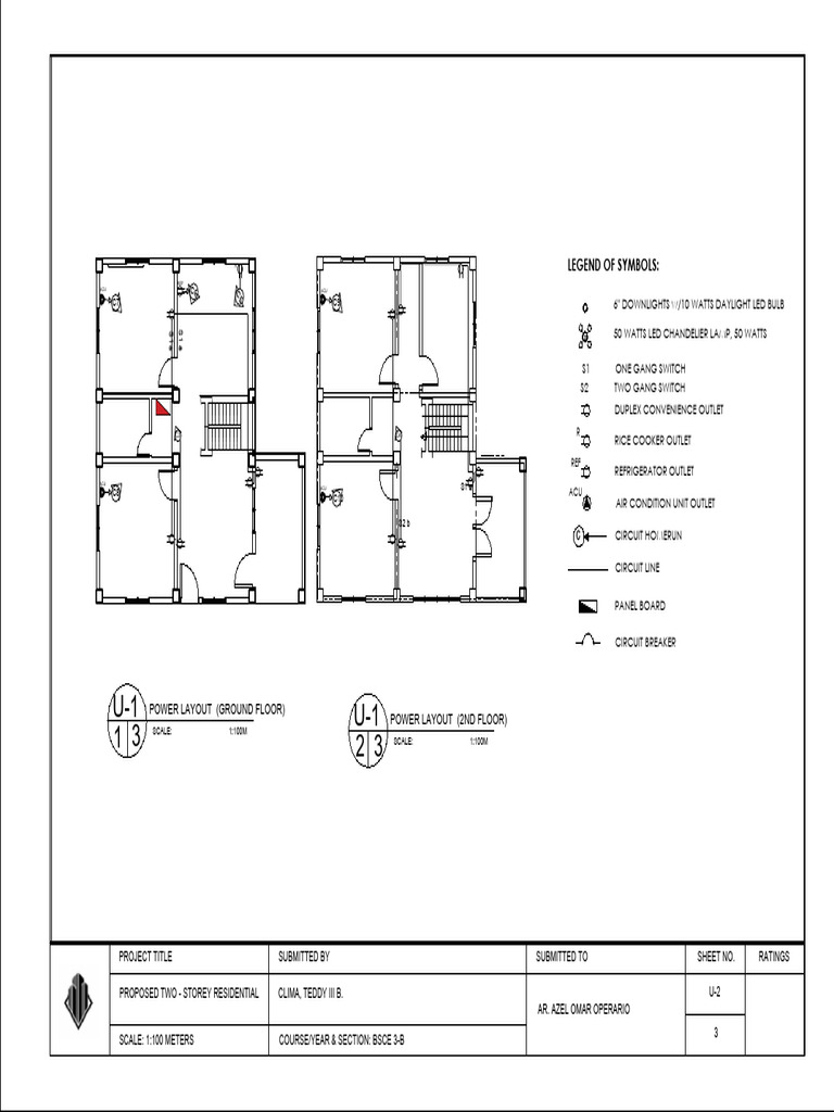 Power Layout for Two-Storey Home | PDF | Electrical Components