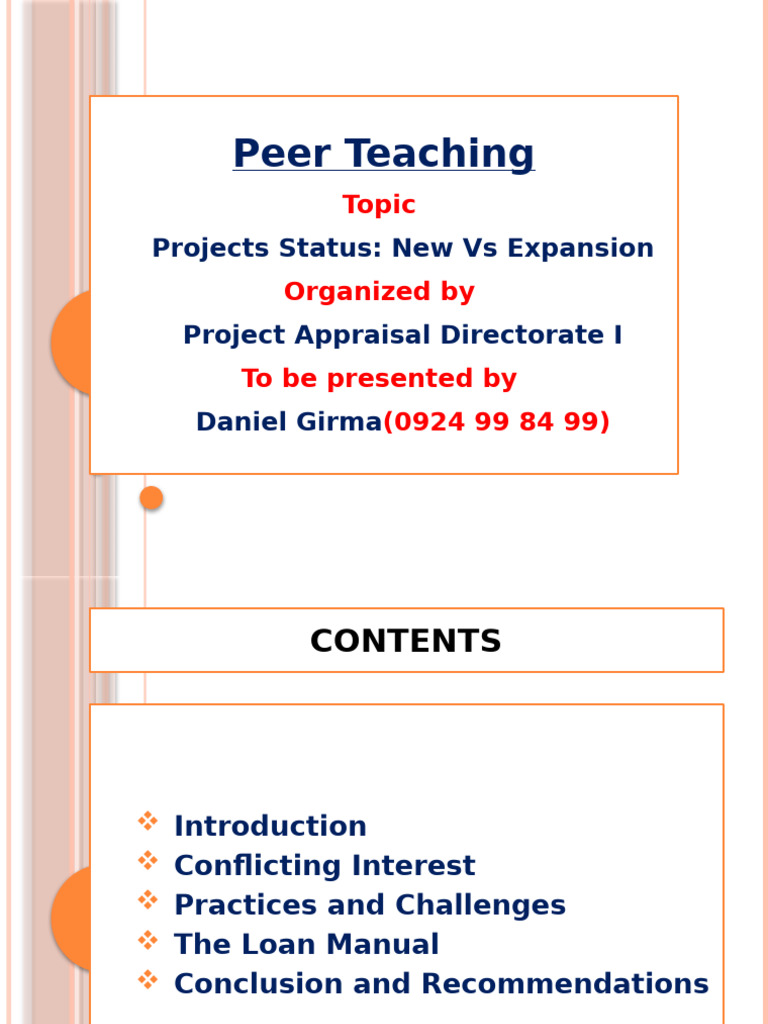 Peer Teaching - Project Status by Daniel G. | PDF | Equity (Finance ...