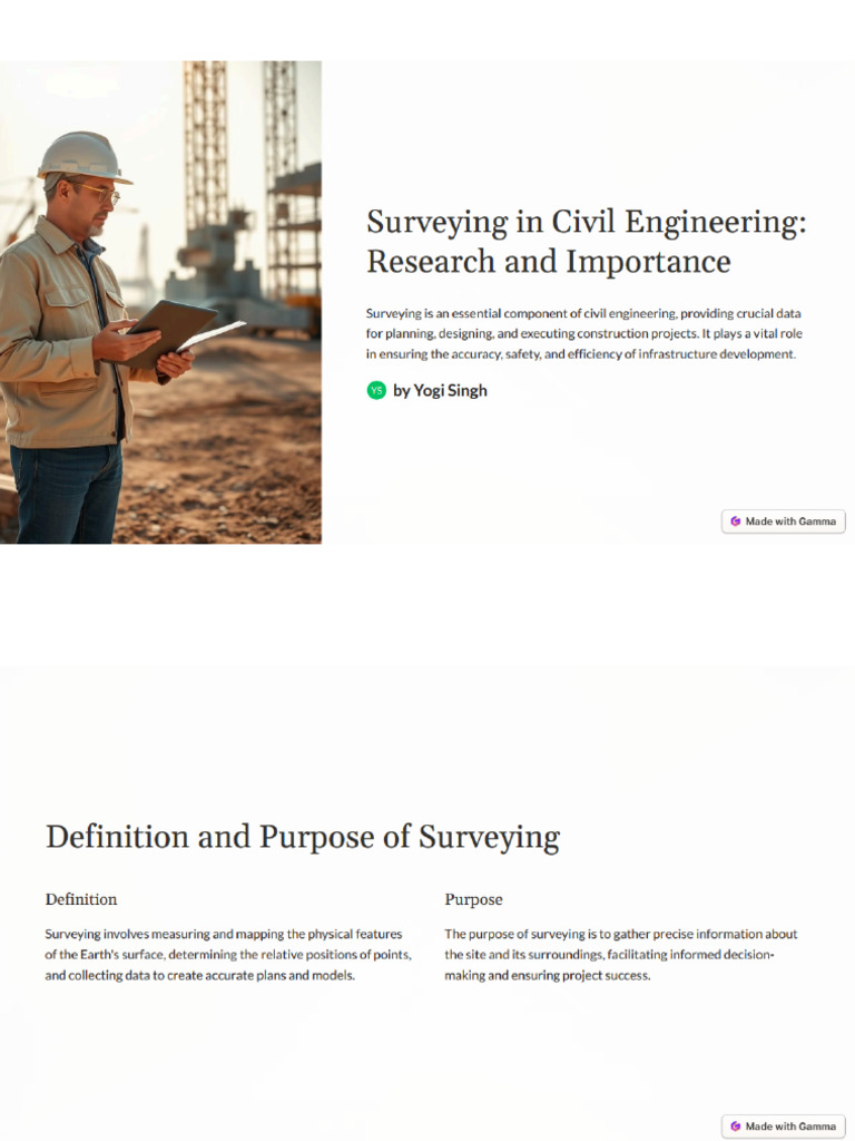 Surveying in Civil Engineering Research and Importance | PDF