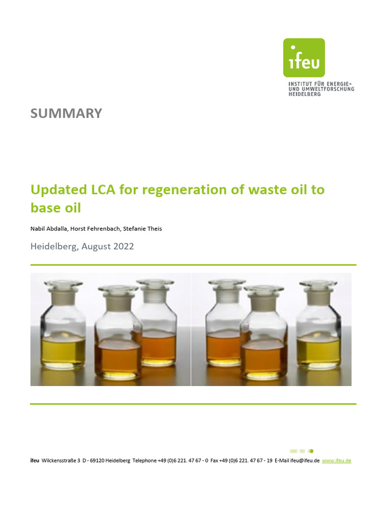 Updated LCA for Waste Oil Regeneration | PDF | Fuels | Hydrocarbons