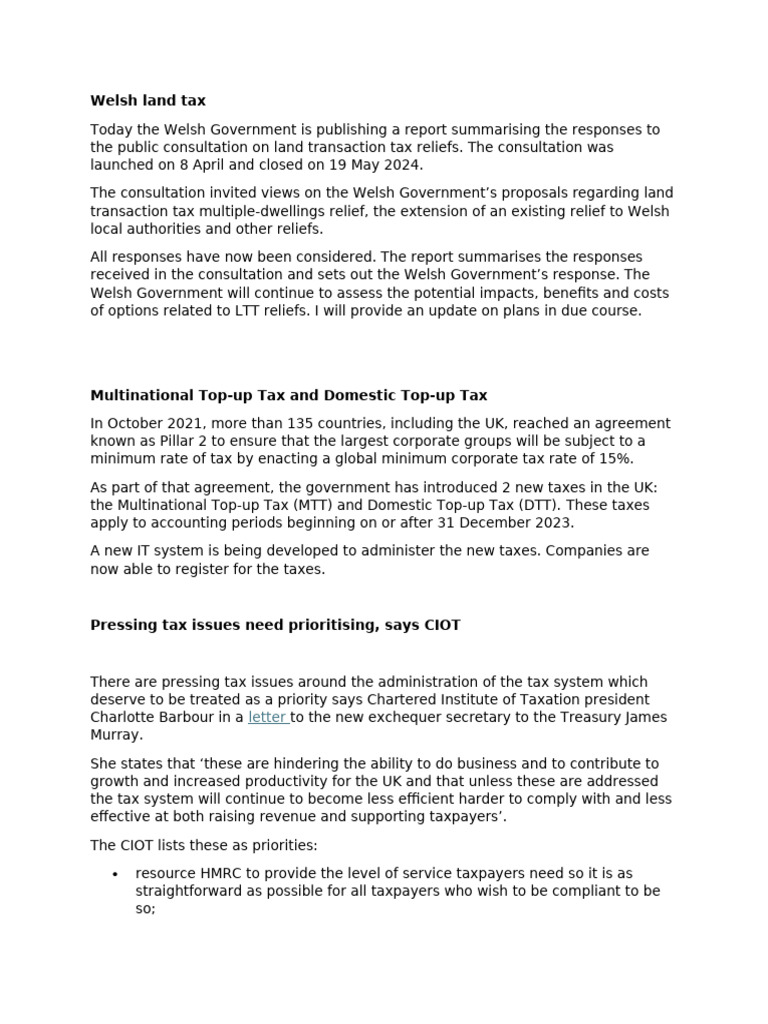 Welsh Land Tax: Letter | PDF | Taxes | Value Added Tax