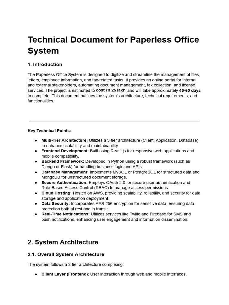 Paperless Office System Overview | PDF | Password | Databases