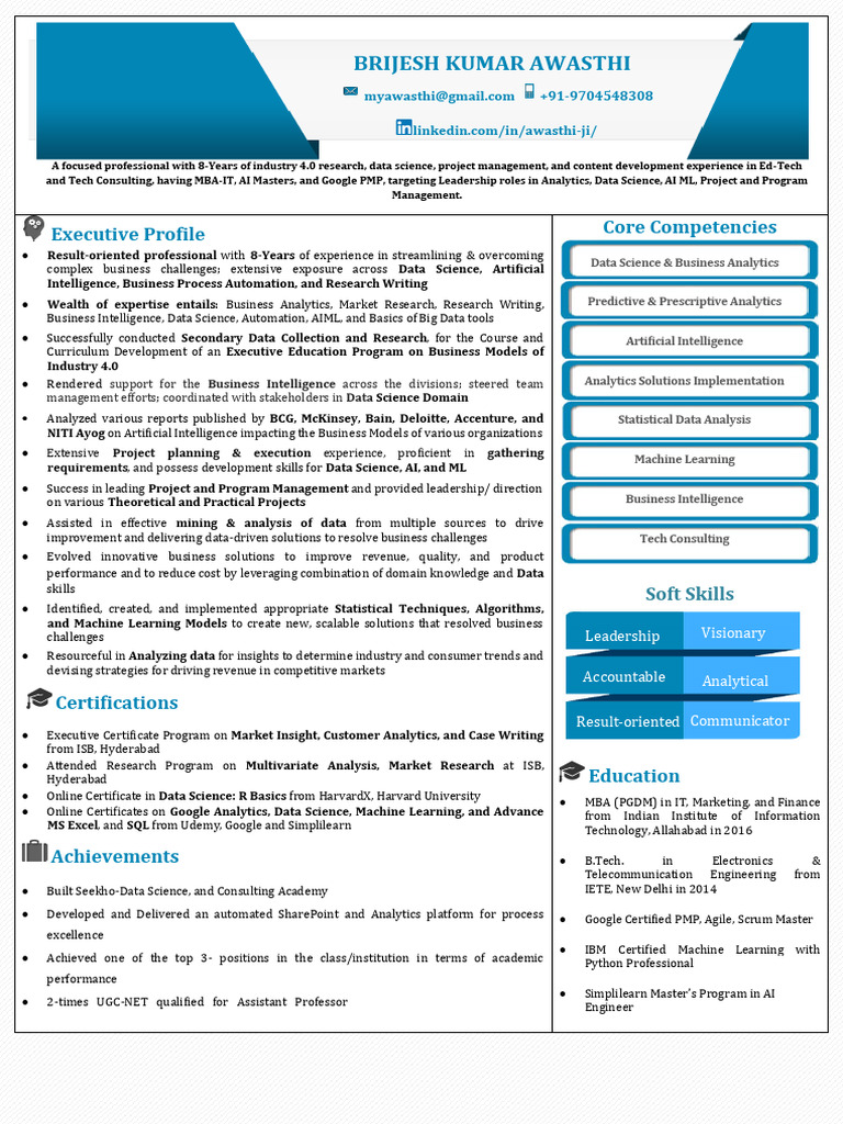 Data Science & AI Leadership Profile | PDF | Analytics | Data Science