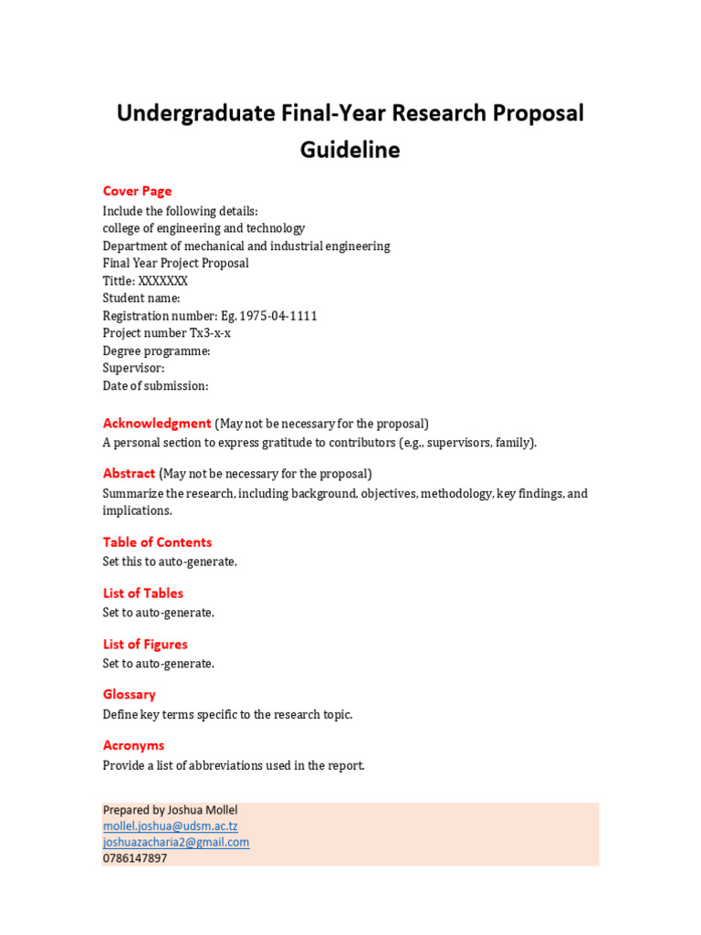 Final Year Project Proposal Guideline | PDF | Methodology | Data