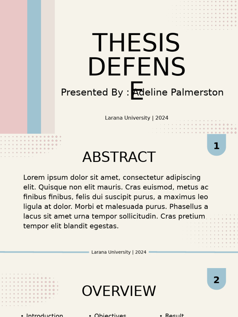 Thesis Defense Overview 2024 | PDF | Methodology | Procedural Knowledge