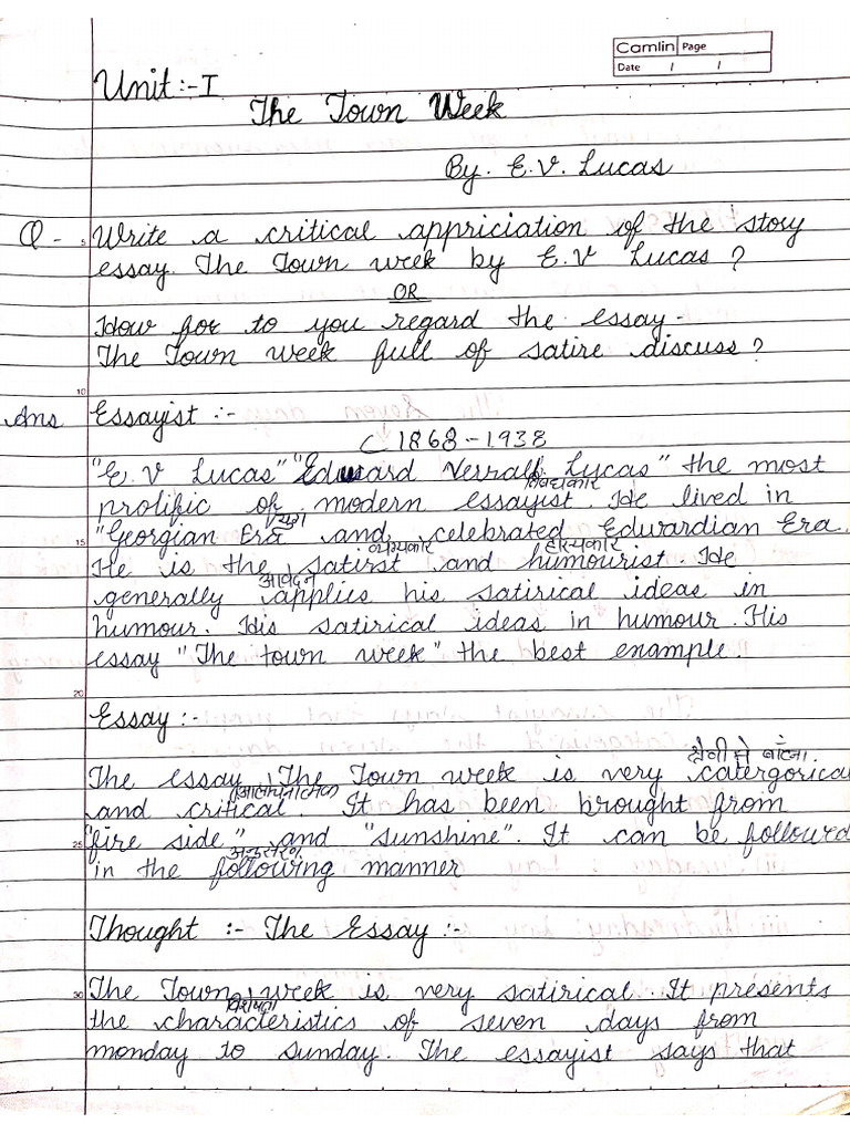 The Town Week Notes in Easy Language | PDF
