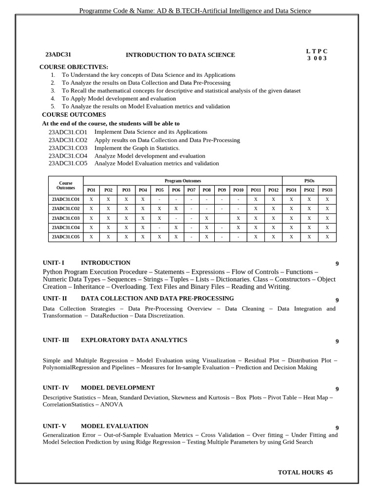 23adc31-Introduction To Data Science | PDF | Data Science | Statistics