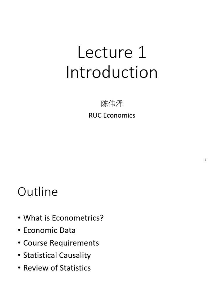 L1 Introduction | PDF | Econometrics | Variance