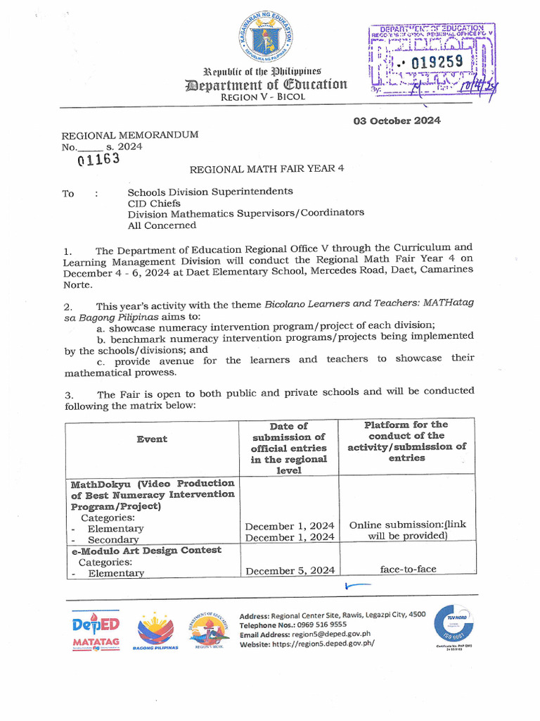 RM 1163 S 2024 Regional Math Fair Year 4 | PDF