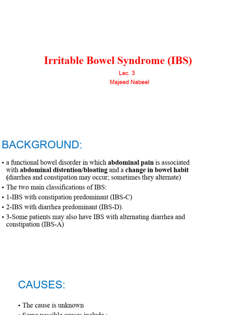 Irritable Bowel Syndrome (IBS) | PDF | Irritable Bowel Syndrome ...