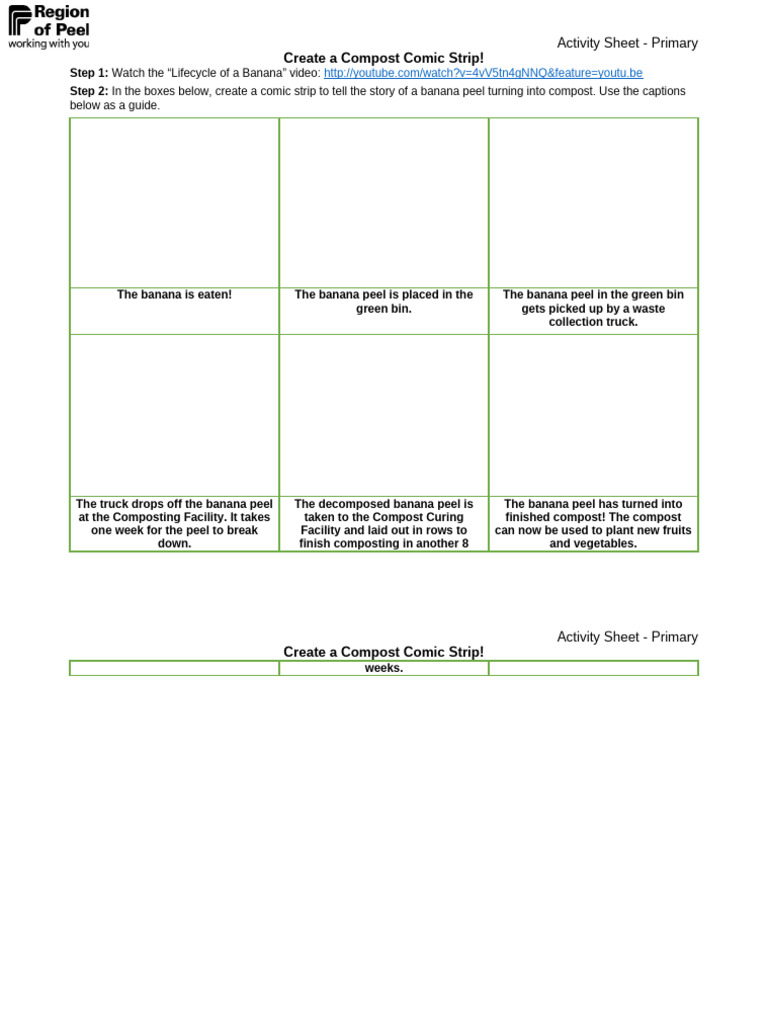 Compost Comic Strip Activity for Kids | PDF | Compost | Waste
