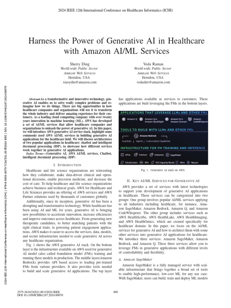 Generative AI in Healthcare with AWS | PDF | Amazon Web Services ...