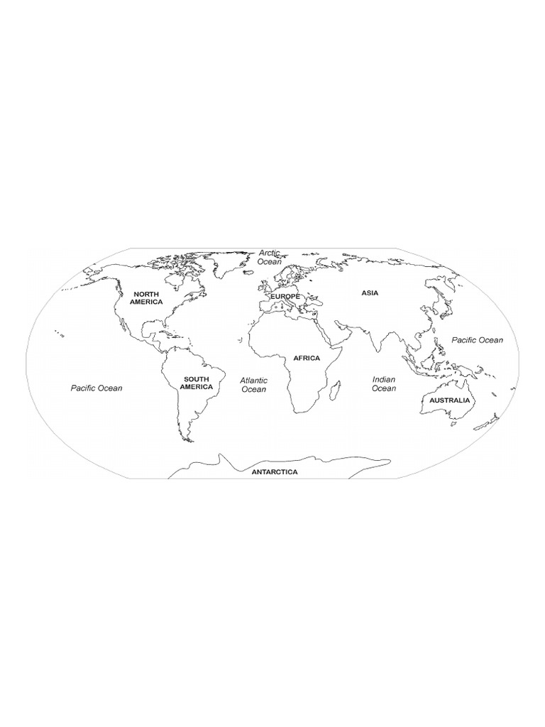 Blank World Map Black and White in PDF | PDF