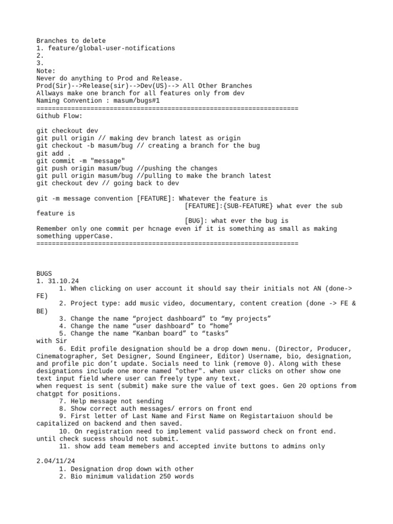GitHub Branch Management and Bug Fixes | PDF | Computing | Software