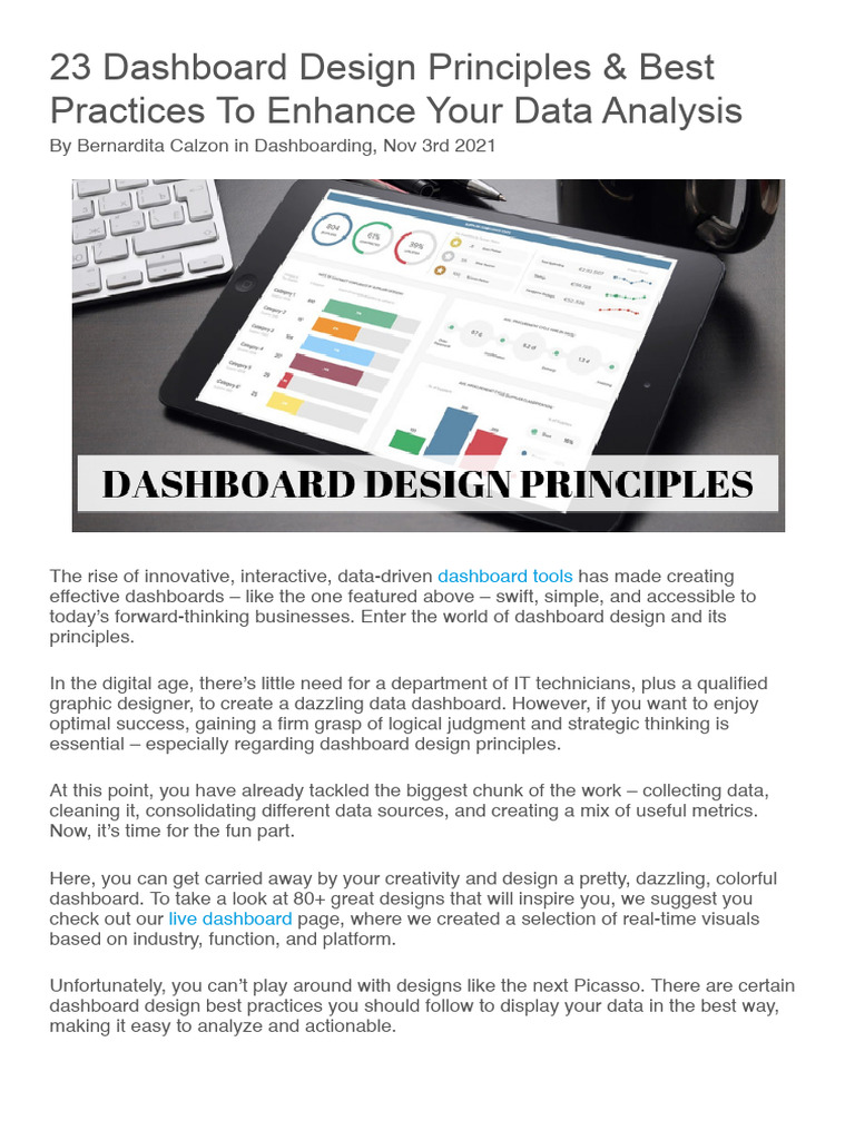 11 - 5 - Top 23 Dashboard Design Principles | PDF | Performance ...