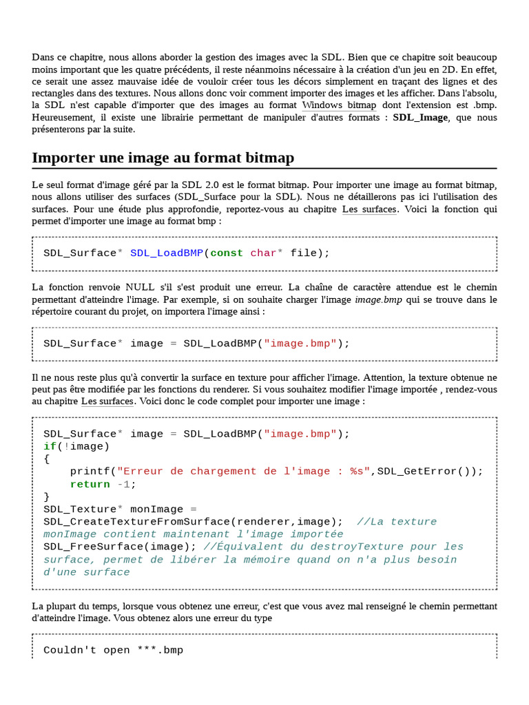 Gestion des images avec SDL et SDL_Image | PDF | Bibliothèque ...