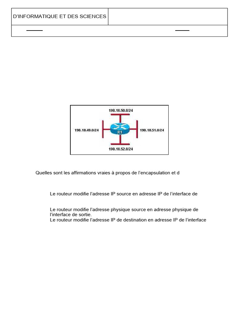 Questions CCNA 2 : Routage et VLAN | PDF | Adresse IP | Routage
