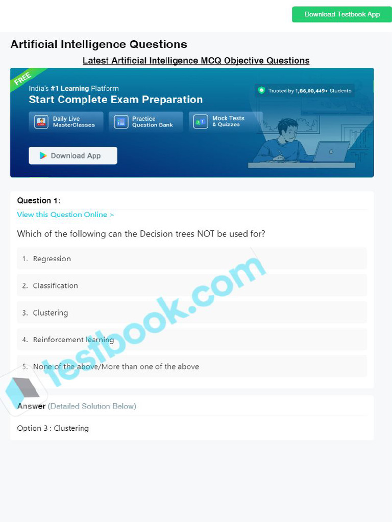 Mcq on artificial intelligence pdf