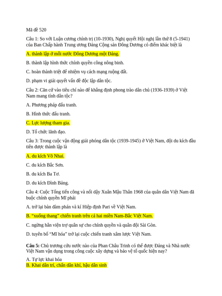 ĐỀ 520 | PDF