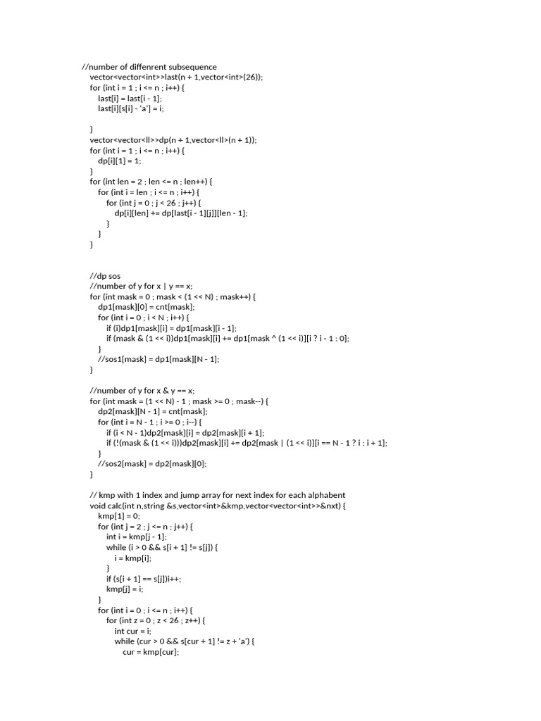 Algorithmic Subsequence Analysis | PDF