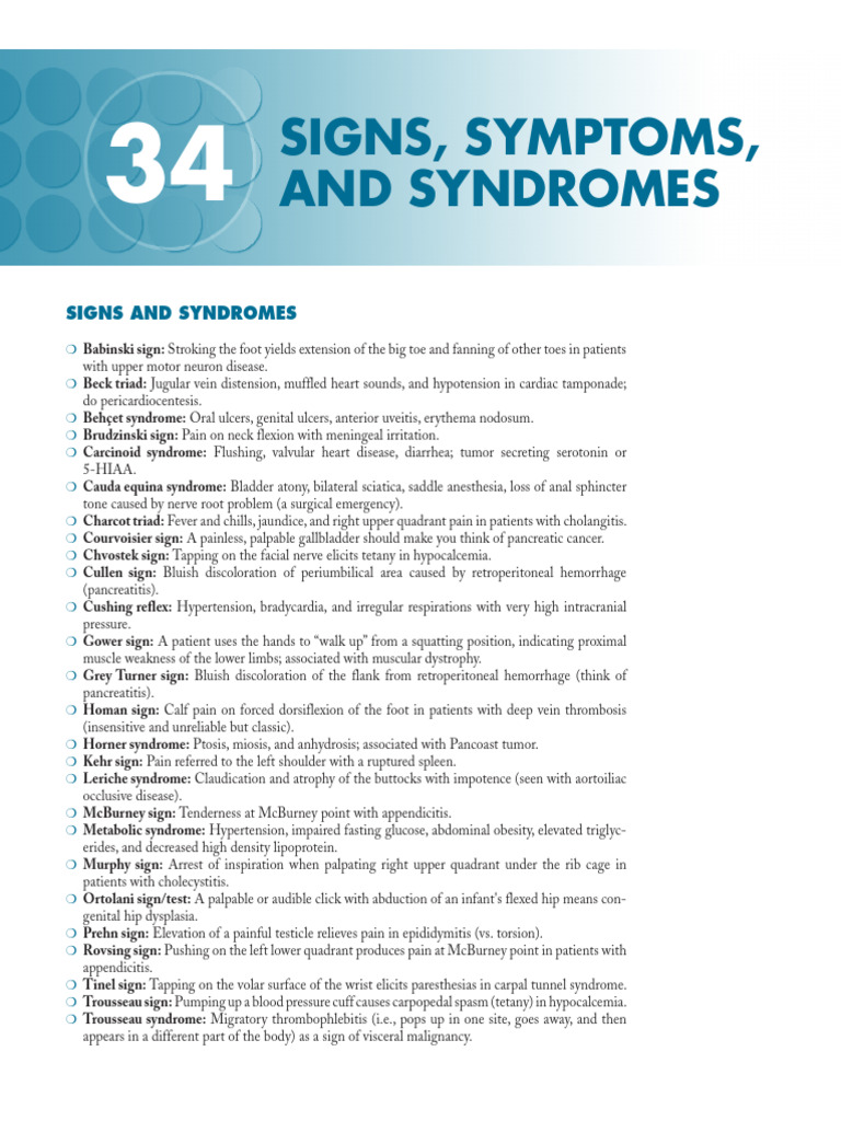 Symptoms And Signs Pdf Clinical Medicine Diseases And Disorders