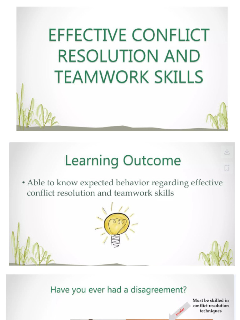 Work Immersion Conflict Resolution | PDF | Conflict Resolution ...