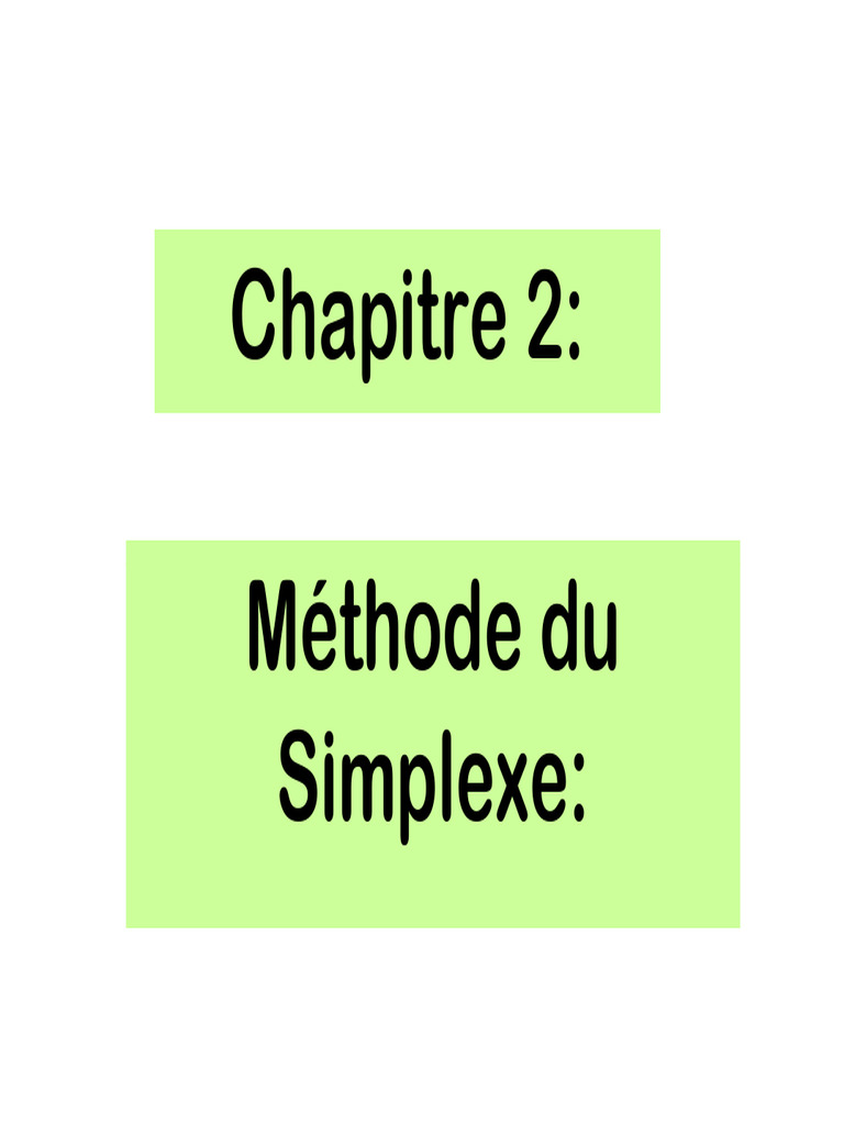 Méthode Du Simplexe | PDF | Optimisation mathématique | Mathématiques ...